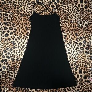 Pretty Garbage Black Mini Dress with Clear Acrylic Flowers